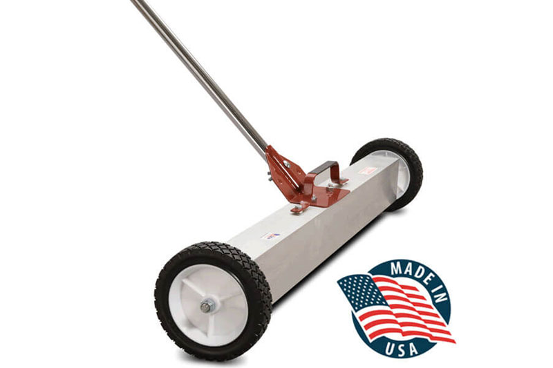 Multi-Surface Magnetic Broom - Handheld Sweeper Magnet with Wheels