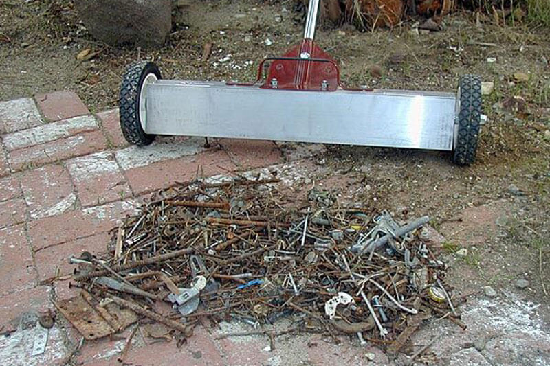 Multi-Surface Magnetic Broom - Handheld Sweeper Magnet with Wheels